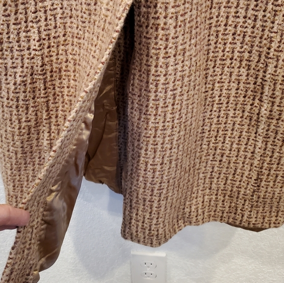 J.Crew Wool Coat Size 4 Brown Tan Burgundy - Picture 8 of 10